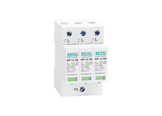 BRITEC AC 12.5kA BR-12.5M 275V T1+T2 서지 피뢰기 클래스 B+C