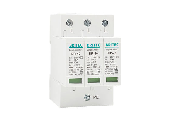 타입 2 서지 보호 장치 SPD 20~40KA 낙뢰 서지 보호기 35mm DIN 레일 장착