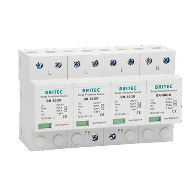 BR-50GR 4P Ac 조명 보호형 1 spd 급증 보호 장치 Spd 급증 필터 spd t1 t2 Type 1 급증 보호자 Ü-Ableiter