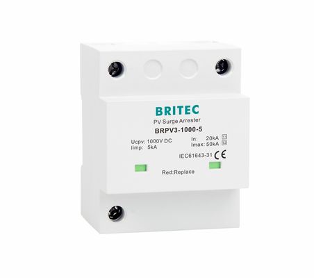 BRPV3-1000-5 T1 50kA DC 1000V 5kA 유형 1+2 PV 서지 보호기 서지 피뢰기 태양광 서지 보호 장치 t1 t2 dc SPD 태양광 SPD
