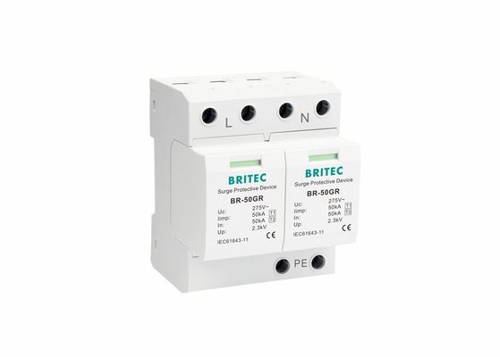 AC 시스템 2P 50KA T1 번개 보호 장치