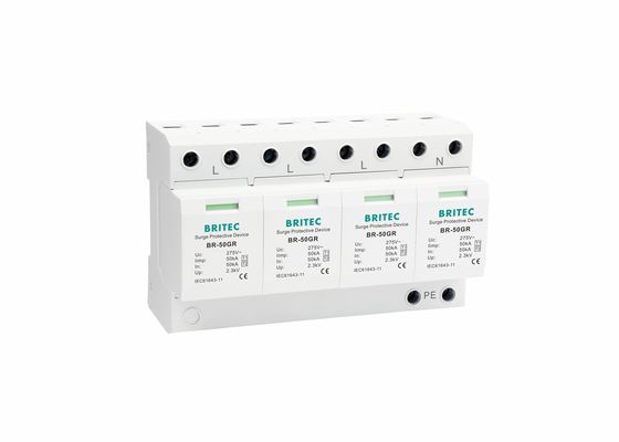 AC 피뢰기 단계 IEC61643 BR-50GR 산업적 서지 흡수기 3명