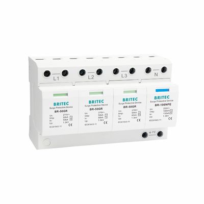 BRITEC BR-50GR 3P+1 제1형 50kA 용량과 플러그 가능한 구조의 초상압 보호 장치