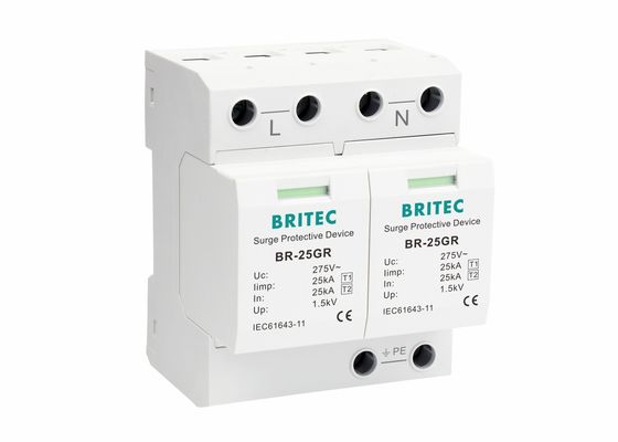 25kA 단일 단계 IP20 1형 전압 보호 장치 전압 보호기