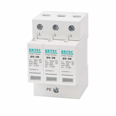 5kA 3P 320Vac 번개 보호자 타입-1 +2/종류 I+II/종류 B+C