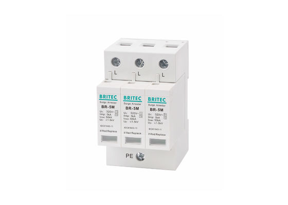 5kA 3P 320Vac 번개 보호자 타입-1 +2/종류 I+II/종류 B+C