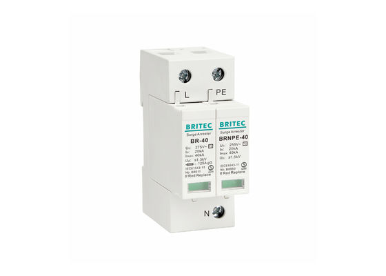 IEC 61643-11 40kA 1P+NPE 번개 보호 및 DIN 레일 장착