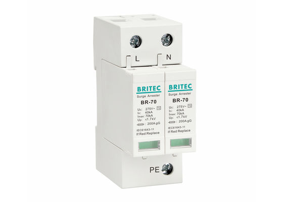 70kA 타입 2 서지 보호 장치 DIN 레일 장착형 서지 어레스터 IEC 61643-11 준수