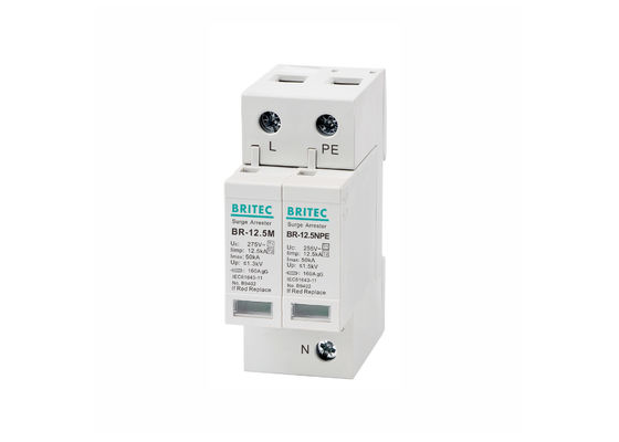 클래스 B + C 낙뢰 서지 보호기 12.5kA Iimp 275V AC T1 + T2 서지 어레스터 SPD
