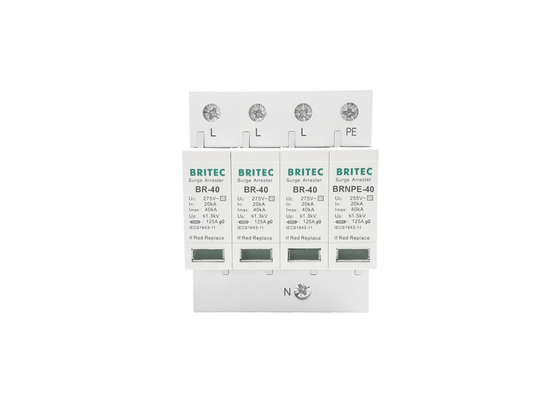 40kA 275V/255V 산업용 DIN 철도 3단계 2형 SPD 급류 보호 장치