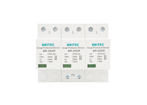25kA 1형 전압 보호기 3P 10 / 350 파형 25kA OEM 서비스