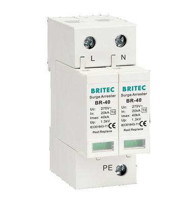 BR-40 4P 20kA - 200kA 전압 보호 장치 전압 차단기 Spd 번개 번개 275v 전압 보호기
