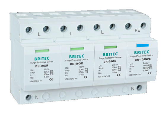 BR-50GR 1+1 Ac 서지 보안 장치  spd t1 서지 어레스터들은 보호를 칩니다