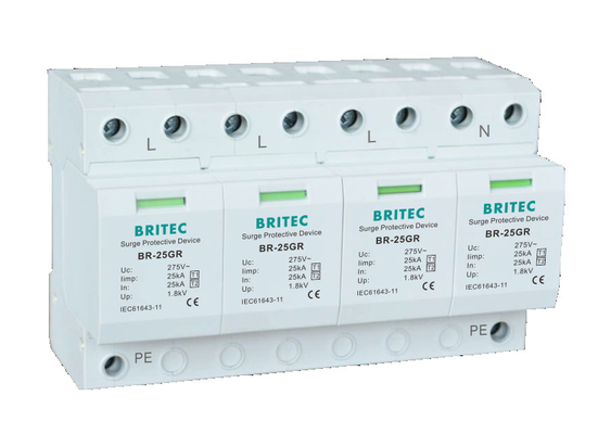 BRITEC BR-25GR 1P 25kA 유형 1 서지 피뢰기 spd 서지 보호 장치 천둥 보호 장치