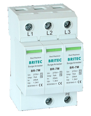 BR-7M 4P T1+T2 전압 차단기 B+C Spd 전압 보호 장치 spd 타입1