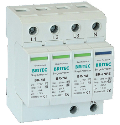 BR-7M 4P T1+T2 전압 차단기 B+C Spd 전압 보호 장치 spd 타입1