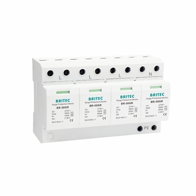 BR-50GR 4P Ac 조명 보호 중국 1형 전압 보호 장치 Spd 전압 필터 spd t1 t2
