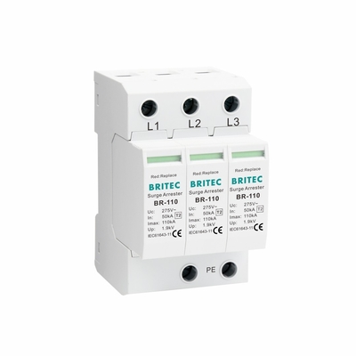 BR-110 4P OEM 타입 2 급증 보호기 275v 급증 보호 장치 SPD 바리스토어 차단기 4극 급증 차단기