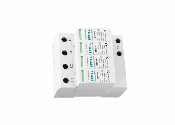 4P SPD 클래스 II 40ka AC 급류 보호 150V / 275V / 320V / 385V / 440V 번개 보호