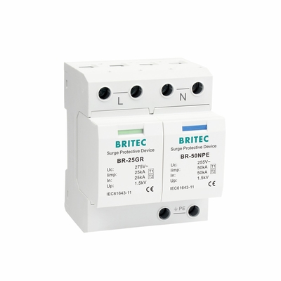 BR-25GR 3P+1 타입 1 초상압 보호 장치 SPD 번개 차단 스파크 틈 spd 플러그-인 초상압 차단기