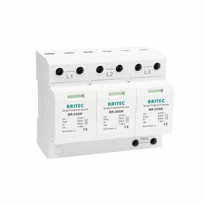 BR-25GR 3P+1 타입 1 급증 보호 장치 SPD 번개 체포 스파크 틈 spd 클래스 1 번개 보호 장치