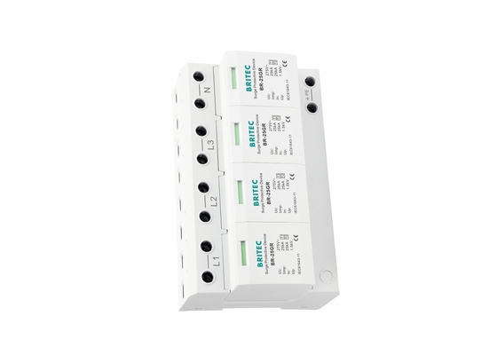 25kA 삼상 4P 타입-1 종류 I 번개 서지 보호 장치 BR-25GR 4P