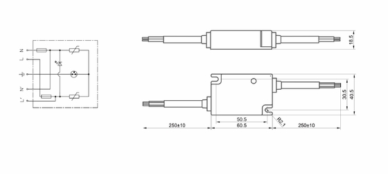 BRLED-08ASC-10 LED 보호용 전압 보호기 10kv spd LED 야외 조명