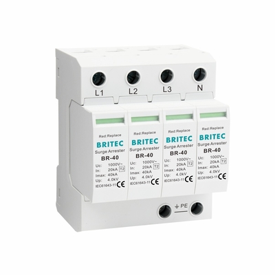 BR-40 1000 4P Type 2 1000V 690V 800V 삼상 고전압 AC 서지 보호기 SPD 피뢰기