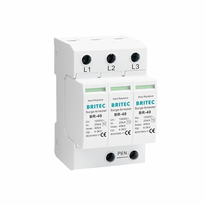 BR-40 690 3P 타입 2 690V 800V 1000V 고전압 AC 전압 보호기 모듈식 전압 차단기 3단계 전압 보호 장치