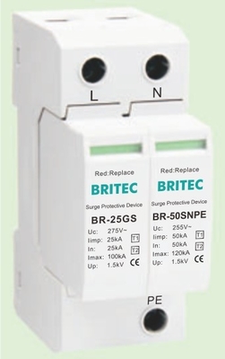 BR-25GS 1+1 spd t1 25ka 초상압 보호 장치 번개 초상압 보호 장치