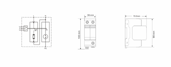 BR-25GS 1+1 spd t1 25ka 초상압 보호 장치 번개 초상압 보호 장치