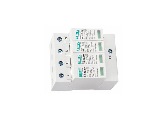 12.5kA 타입 1+2 320V 4P 가정용 전압 보호 장치 번개 보호