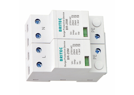 타입 1+2+3 25kA 275V SPD 2극 타입 1 전압 보호자 번개 보호