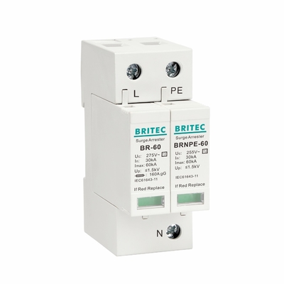 BR275-60 3P SPD 60kA CE TUV 타입 2 급증 보호 장치 275v 번개 급증 보호 장치