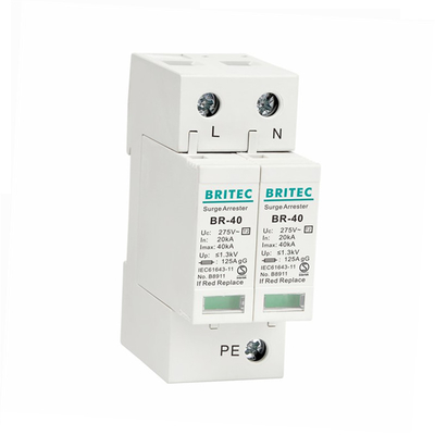 BR-40 4P 40kA 초상압 차단 보호 장치 3단계 번개 보호 spd tuv 2형 초상압 보호 장치