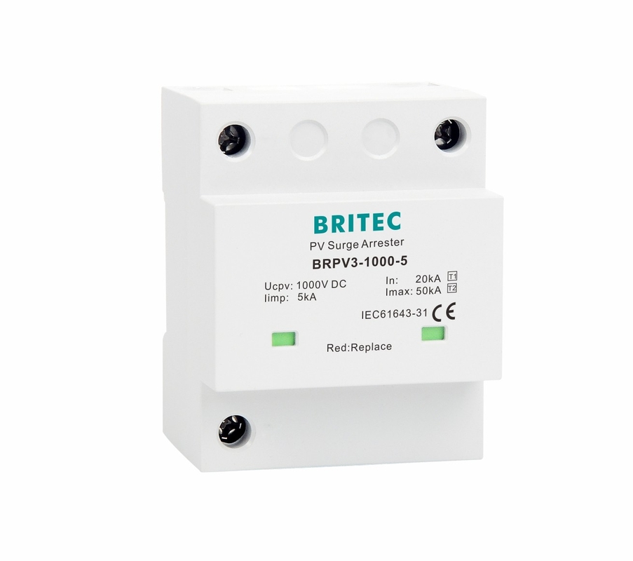 BRPV3-1000-5 T1 50kA DC 1000V 5kA pv 급증 차단기 태양 급증 보호 장치 t1 t2 dc SPD 태양 전지 SPD