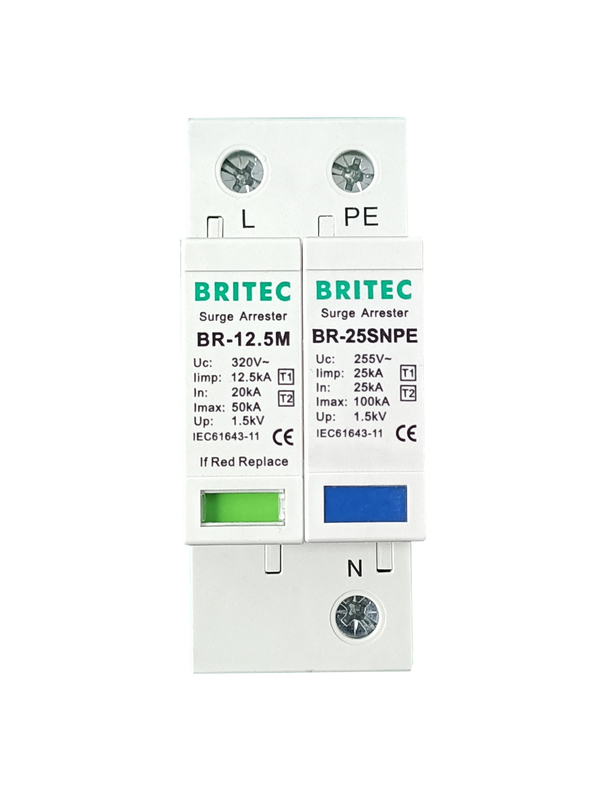 BR-12.5M 1+1 50kA DIN 철도 급증 보호 장치 번개 보호 TUV 승인 spd