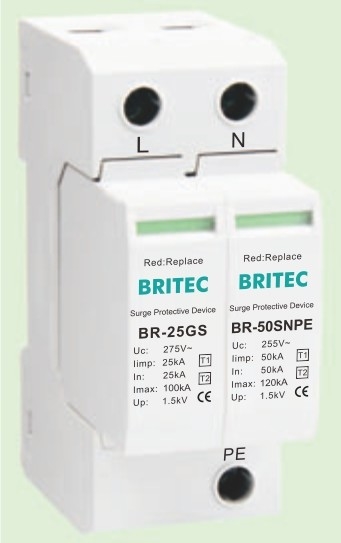 BR-25GS 1+1 spd t1 25ka 초상압 보호 장치 번개 초상압 보호 장치