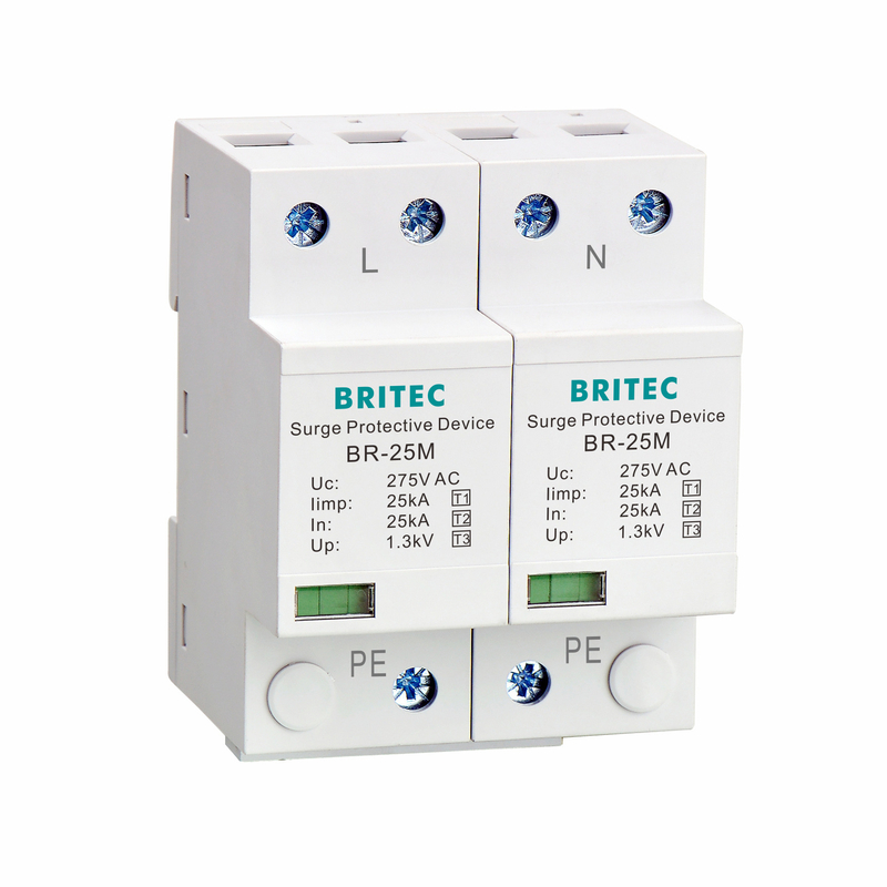 BR-25M 2P 전격적 T1+T2 서지 방지 장치 B+C SPD 25kA 천둥 보호기 spd
