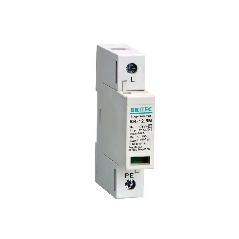 BR-12.5M 1P 12.5kA TVSS 전압 보호기 번개 차단기 t1 t2 spd