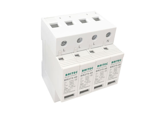40KA 최대 방전 전류 및 4극 기계식 시각적 표시기를 갖춘 AC 275V SPD 전력 서지 보호 장치
