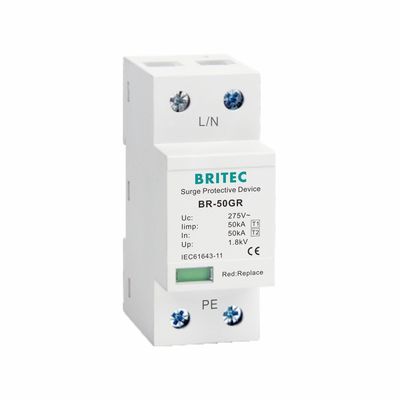 SPD 50kA 타입 1 AC 급류 보호 장치 1P 번개 보호 장치