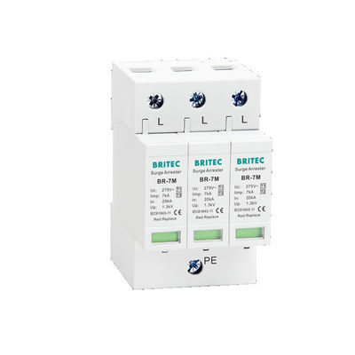 BR-7M 4P 7ka T1+T2 전압 보호 장치 번개 체포 SPD Spd 전압 보호 장치 전자 전압 보호