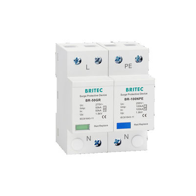 BR - 50GR 타입 1 1 + 1 AC 전압 보호 장치 SPD 전압 차단기