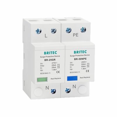 25kA 타입 1 전압 보호기 275V T1 10/350us 전압 보호 장치