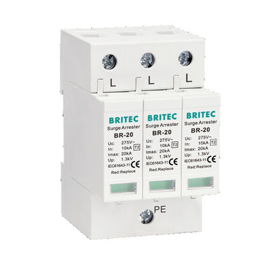 BR-20 3P+1 20kA 전압 보호 장치 Spd 지상 전압 보호 번개 체포 번개 보호 세 단계 전력 전압 보호 장치 SPD 제조사 Spd 전압 보호 장치