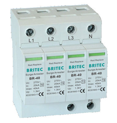 BRITEC BR-40 4P 서지 보호 장치 3상 SPD 낙뢰 보호 서지 억제기 중국 서지 보호 장치 제조업체