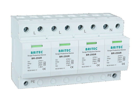 BR-25GR 1P+1 급증 보호 장치 Spd Type1 급증 억제기 번개 차단기 AC 급증 억제기