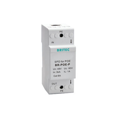 BR-POE-P 이더넷 48V RJ45 POE 이더넷 Din 철도 네트워크 급증 보호기 POE 데이터 번개 보호기
