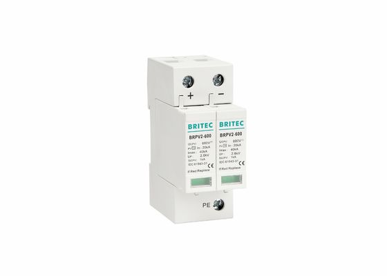 태양 Spd Pv 600V DC 초상압 보호 장치 원격 접촉 장치와 장착 된 Din Rail